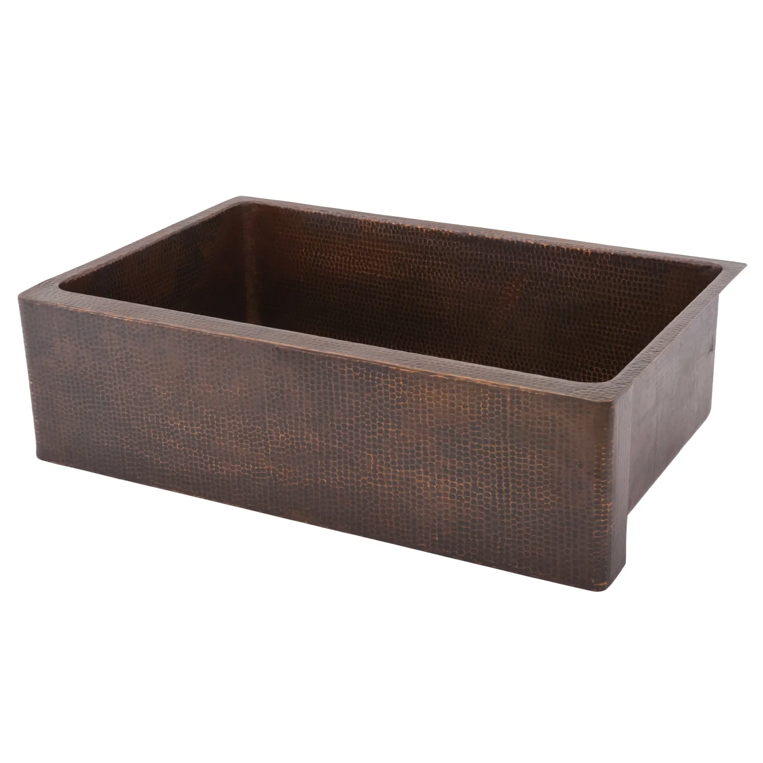 Online 33" Hammered Copper Kitchen Apron Single Basin Sink Single Bowl Sinks|Apron Front / Farmhouse Sinks