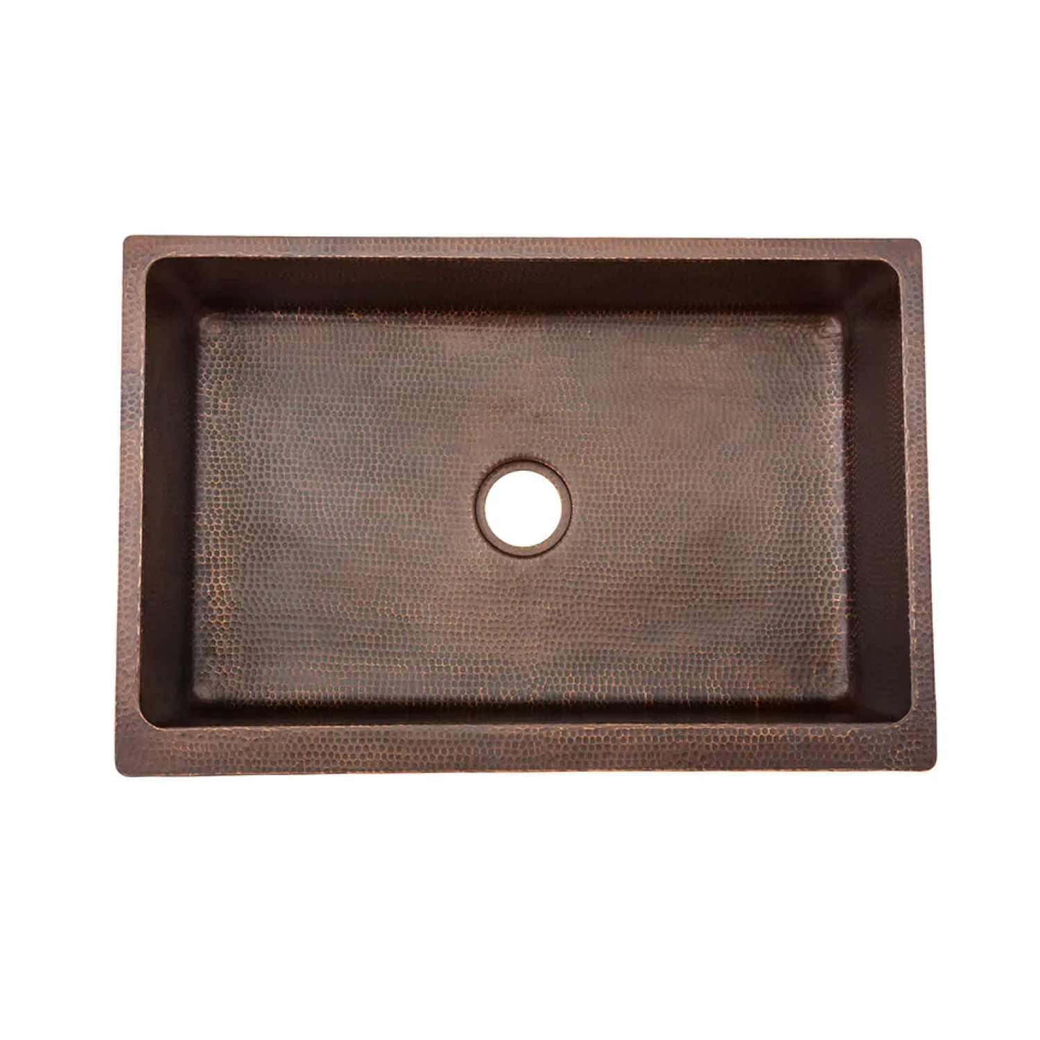 Online 33" Hammered Copper Kitchen Apron Single Basin Sink Single Bowl Sinks|Apron Front / Farmhouse Sinks