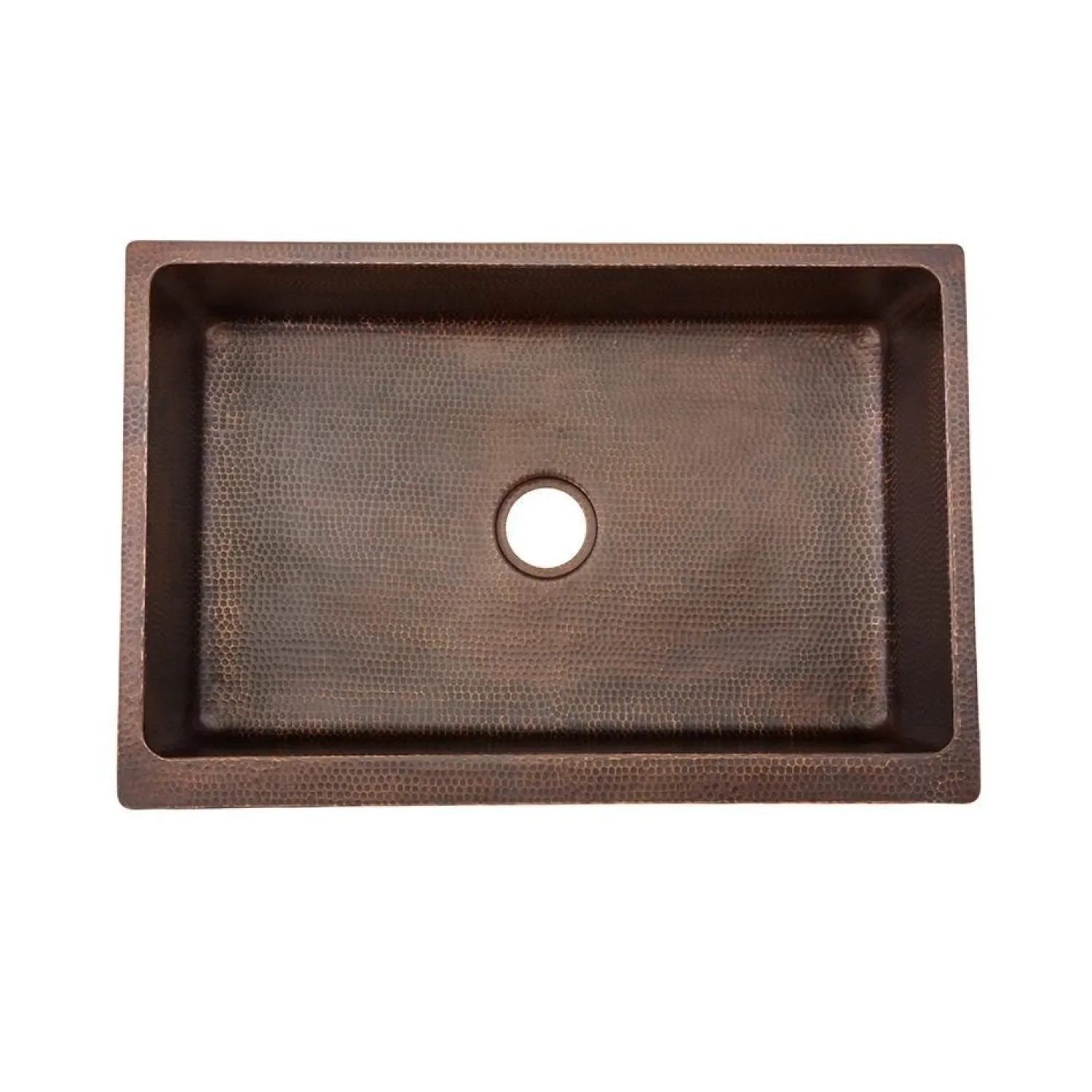 Hot 33" Hammered Copper Kitchen Apron Single Basin Sink with Star Design Single Bowl Sinks|Apron Front / Farmhouse Sinks
