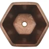 Hot Hexagon Under Counter Hammered Copper Sink Undermount