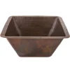Hot 17" Large Square Hammered Copper Bar/Prep Sink Bar / Prep Sinks