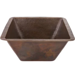Hot 17" Large Square Hammered Copper Bar/Prep Sink Bar / Prep Sinks