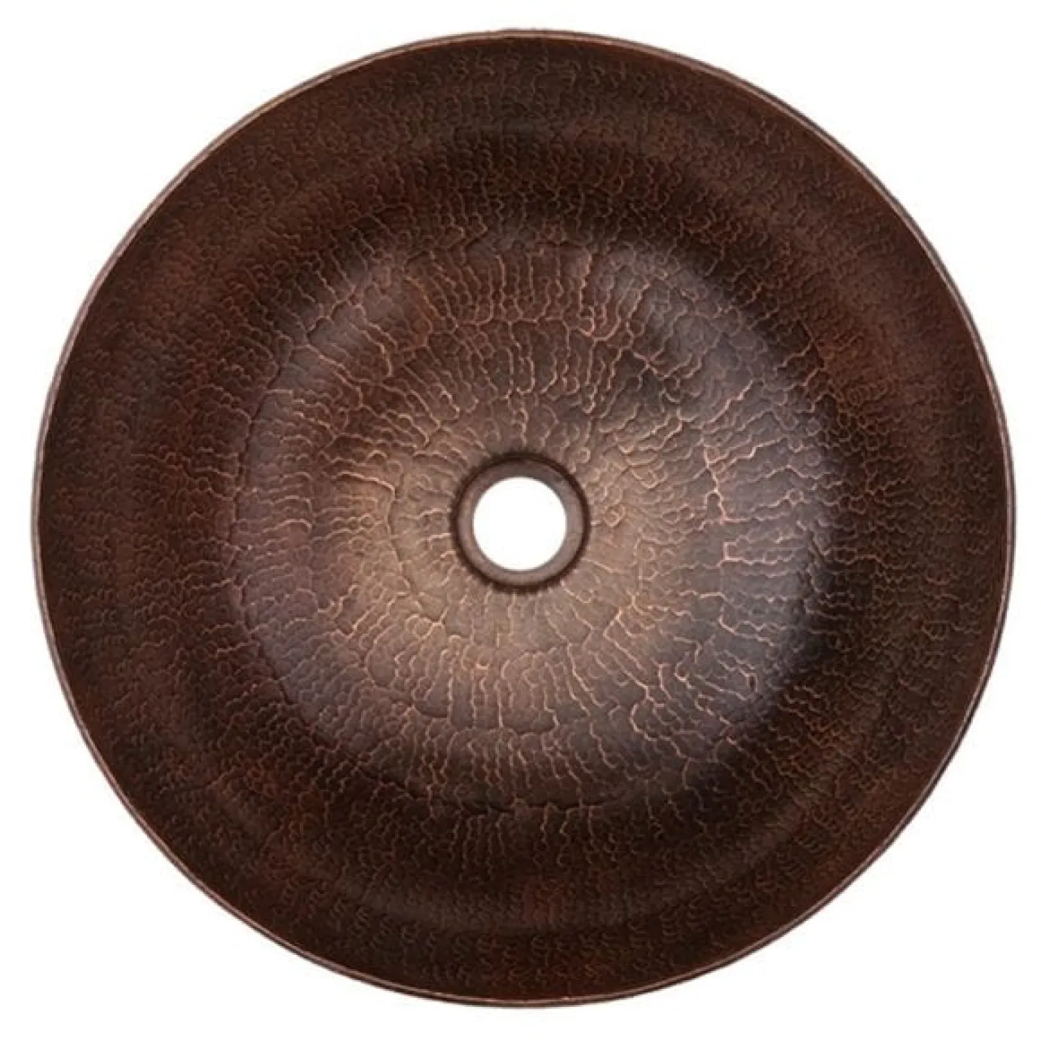 Outlet 15" Medium Round Vessel Hammered Copper Sink Above Counter / Vessel Sinks