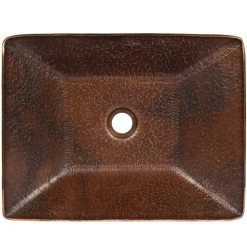 New Modern Rectangle Hand Forged Old World Copper Vessel Sink Above Counter / Vessel Sinks