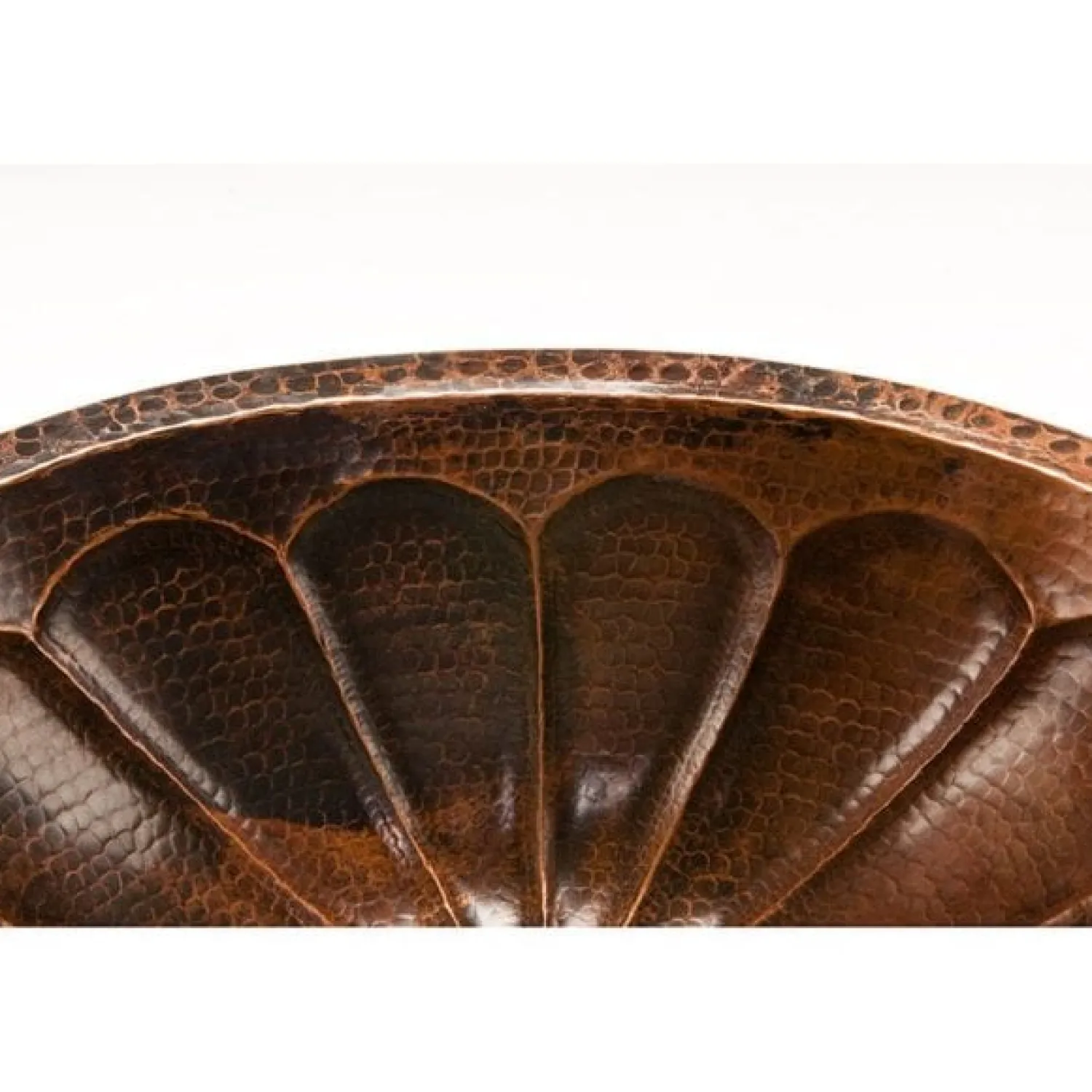 Best Oval Sunburst Under Counter Hammered Copper Sink Undermount