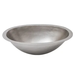 Online 19" Oval Under Counter Hammered Copper Bathroom Sink in Nickel Undermount