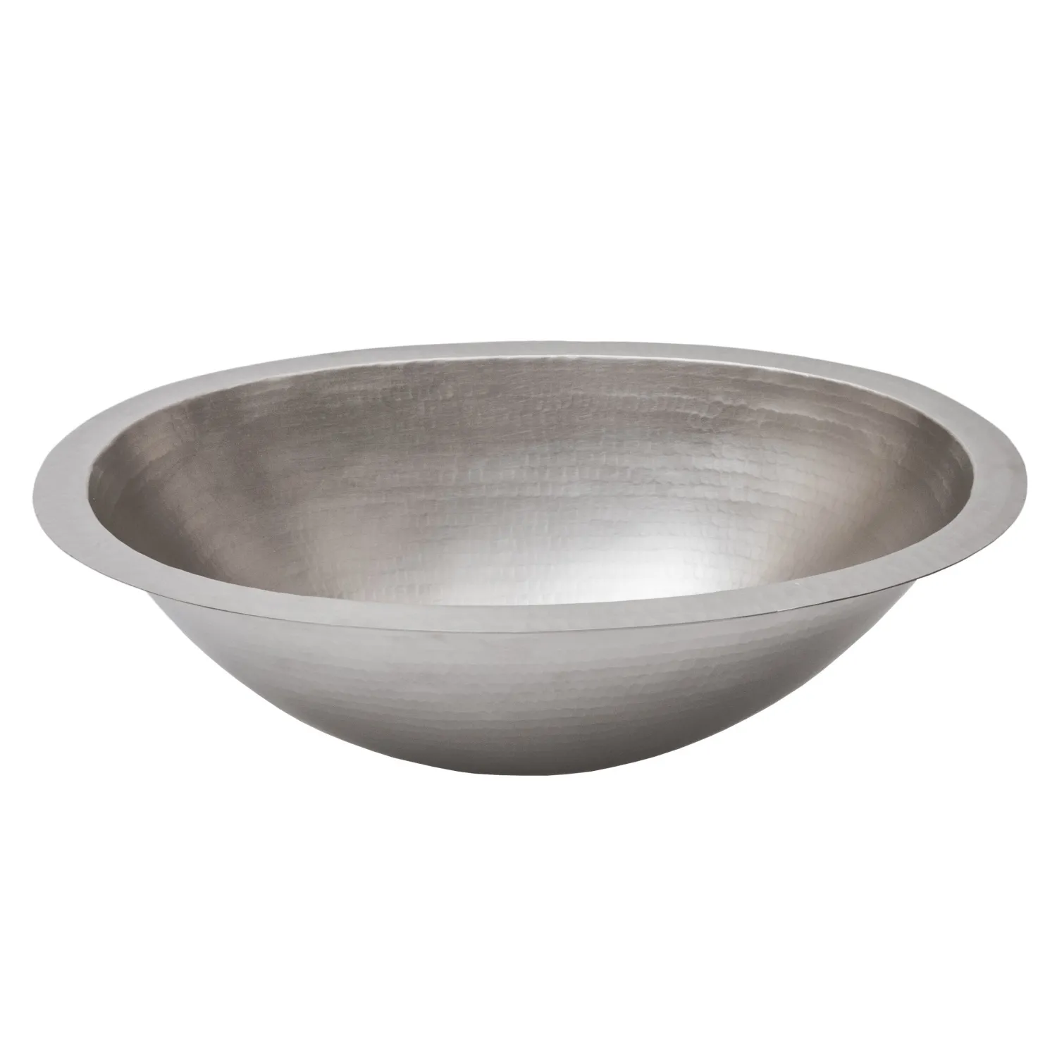 Online 19" Oval Under Counter Hammered Copper Bathroom Sink in Nickel Undermount