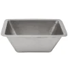 Outlet Rectangle Copper Prep Sink in Nickel with 3.5" Drain Size Bar / Prep Sinks