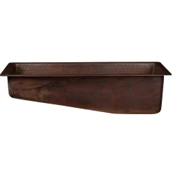New 28" Rectangle Hammered Copper Slanted Bar/Prep Sink with 3.5" Drain Opening Bar / Prep Sinks