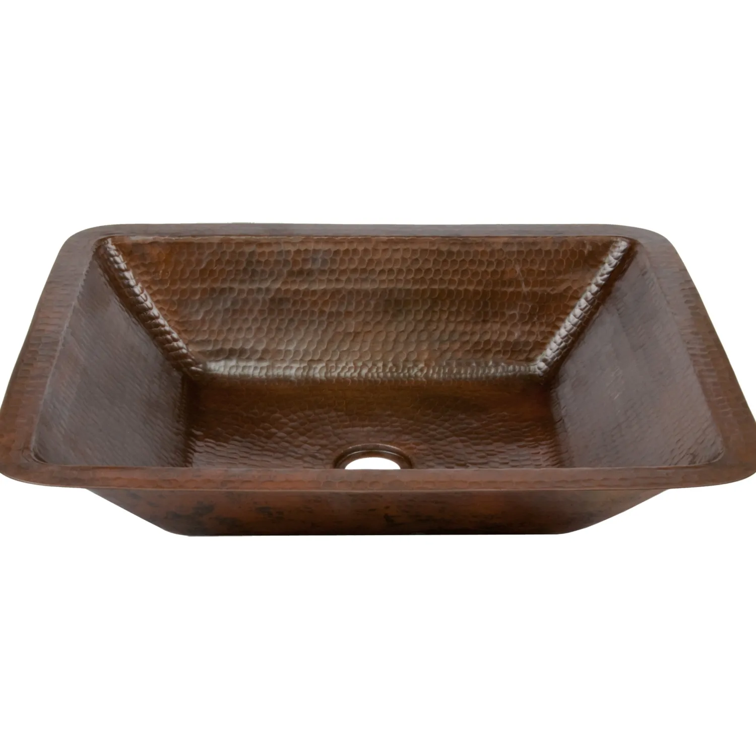 Online Rectangle Under Counter Hammered Copper Bathroom Sink Undermount