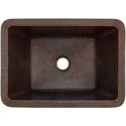 Sale Rectangle Hammered Copper Bathroom Sink Undermount