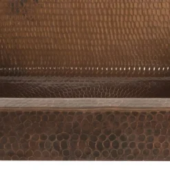 New 17" Rectangle Skirted Vessel Hammered Copper Sink Semi-Recessed Sinks|Above Counter / Vessel Sinks