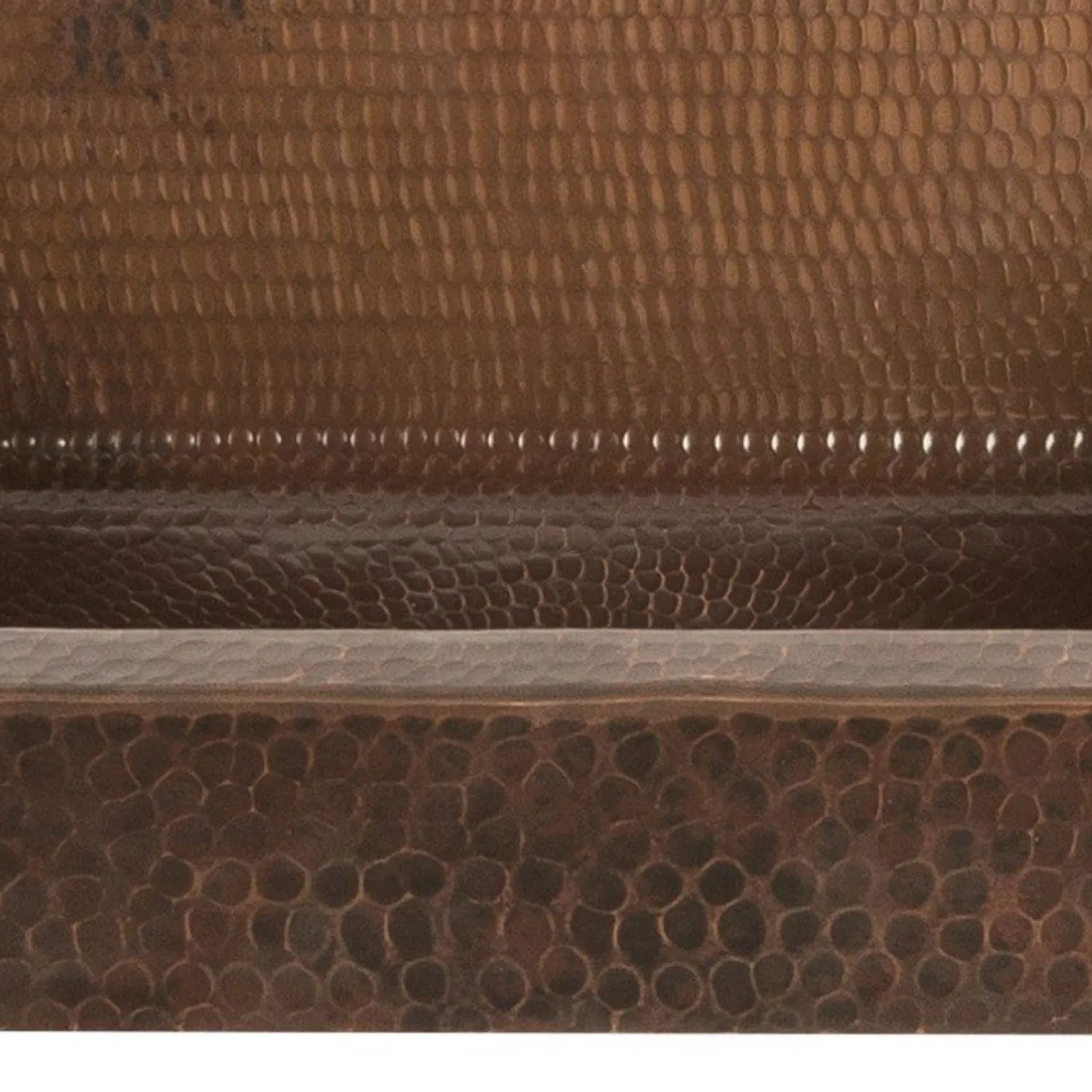 New 17" Rectangle Skirted Vessel Hammered Copper Sink Semi-Recessed Sinks|Above Counter / Vessel Sinks