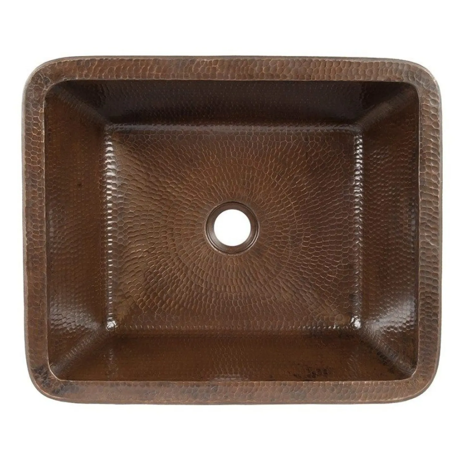 New 17" Rectangle Skirted Vessel Hammered Copper Sink Semi-Recessed Sinks|Above Counter / Vessel Sinks