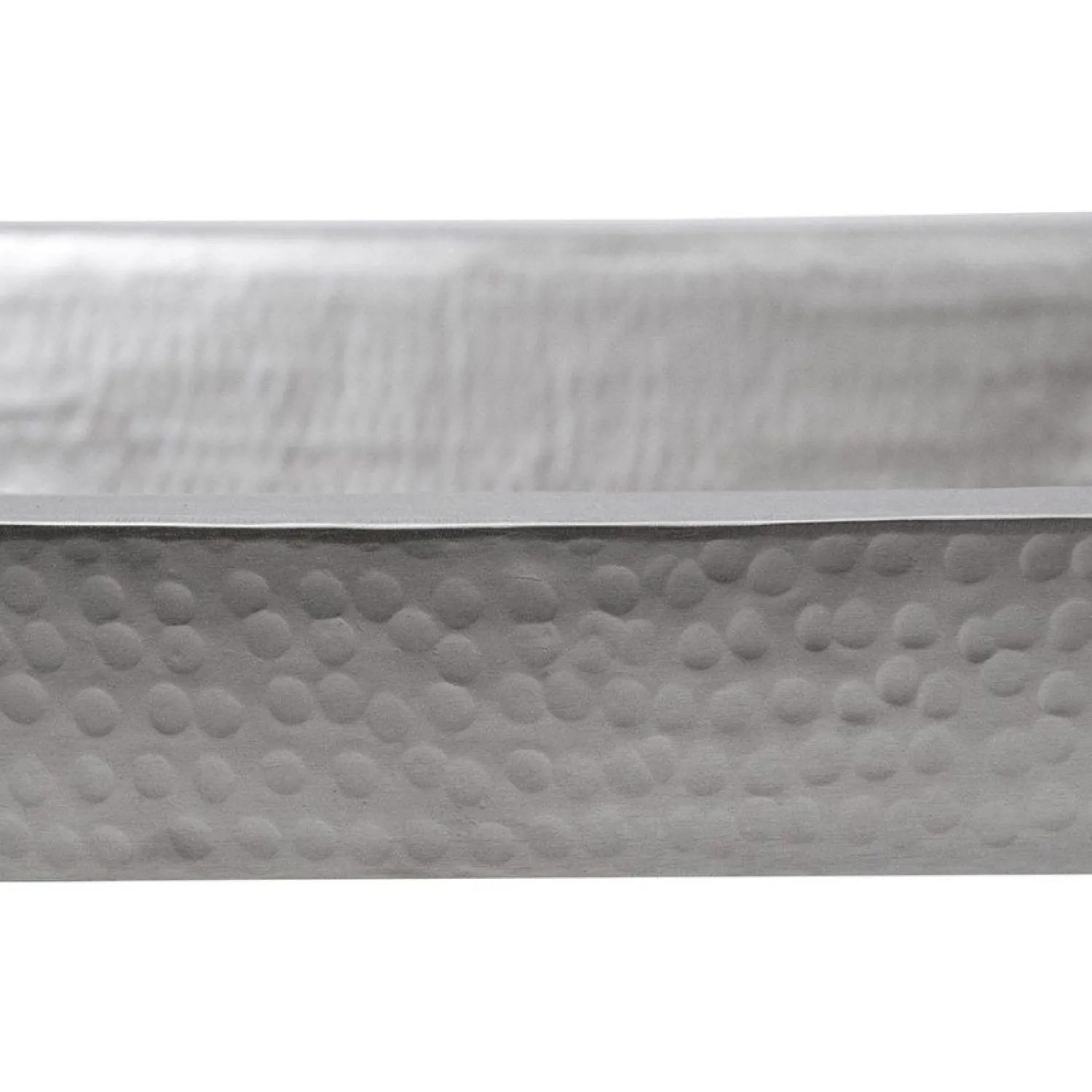 Discount 19" Rectangle Skirted Vessel Hammered Copper Sink in Nickel Semi-Recessed Sinks|Above Counter / Vessel Sinks