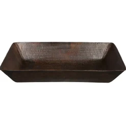 Clearance 20" Rectangle Vessel Hammered Copper Sink Above Counter / Vessel Sinks