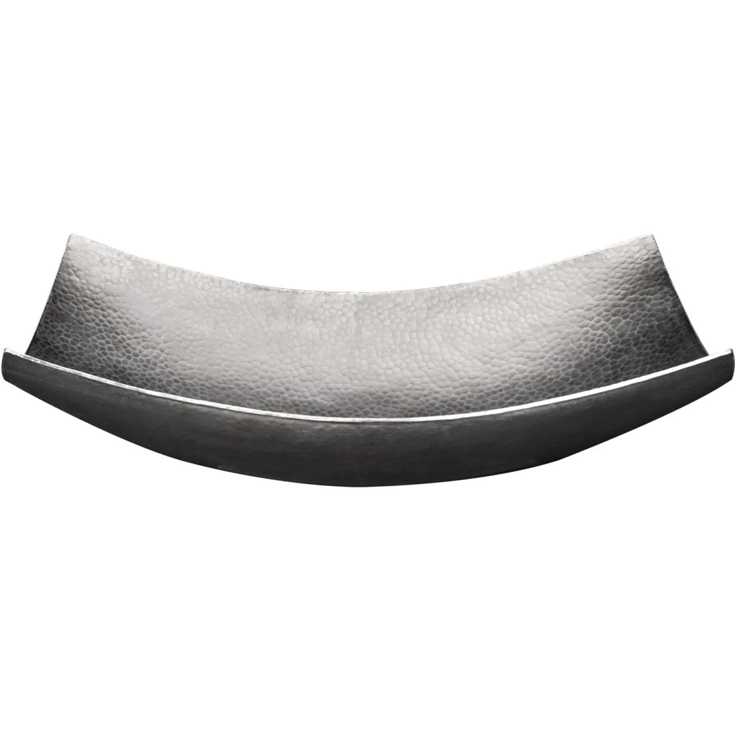 Clearance 18" Rectangle Modern Slope Hammered Copper Sink in Nickel Above Counter / Vessel Sinks