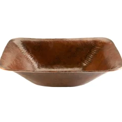 Online Rectangle Hand Forged Old World Copper Vessel Sink Above Counter / Vessel Sinks