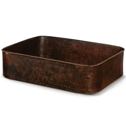 Hot 19" Rectangle Tub Hand Forged Old World Copper Vessel Sink Above Counter / Vessel Sinks