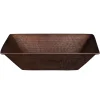 Hot 17" Rectangle Wired Rim Vessel Hammered Copper Sink Above Counter / Vessel Sinks