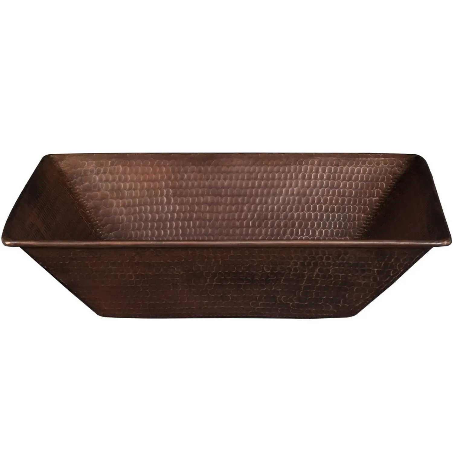 Hot 17" Rectangle Wired Rim Vessel Hammered Copper Sink Above Counter / Vessel Sinks