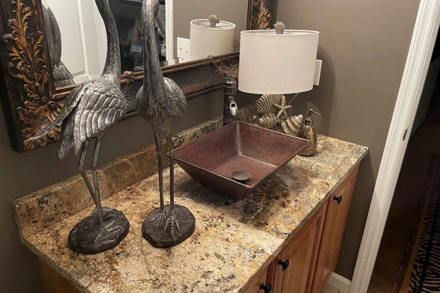 Hot 17" Rectangle Wired Rim Vessel Hammered Copper Sink Above Counter / Vessel Sinks