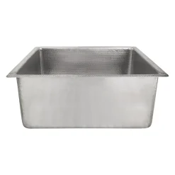 Sale 20" Rectangle Hammered Copper Kitchen/Bar/Prep Single Basin Sink in Nickel Sinks For Tight Spaces|Bar / Prep Sinks