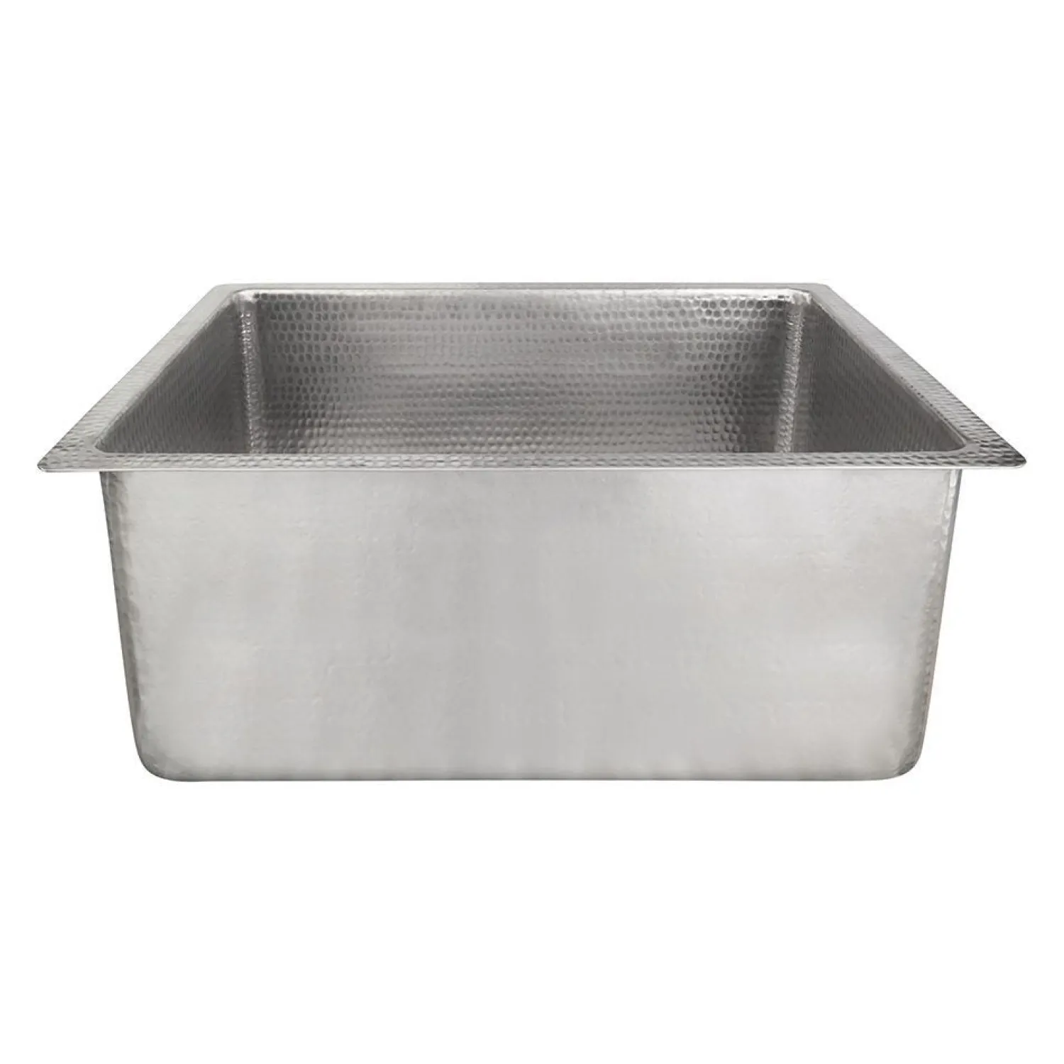 Sale 20" Rectangle Hammered Copper Kitchen/Bar/Prep Single Basin Sink in Nickel Sinks For Tight Spaces|Bar / Prep Sinks
