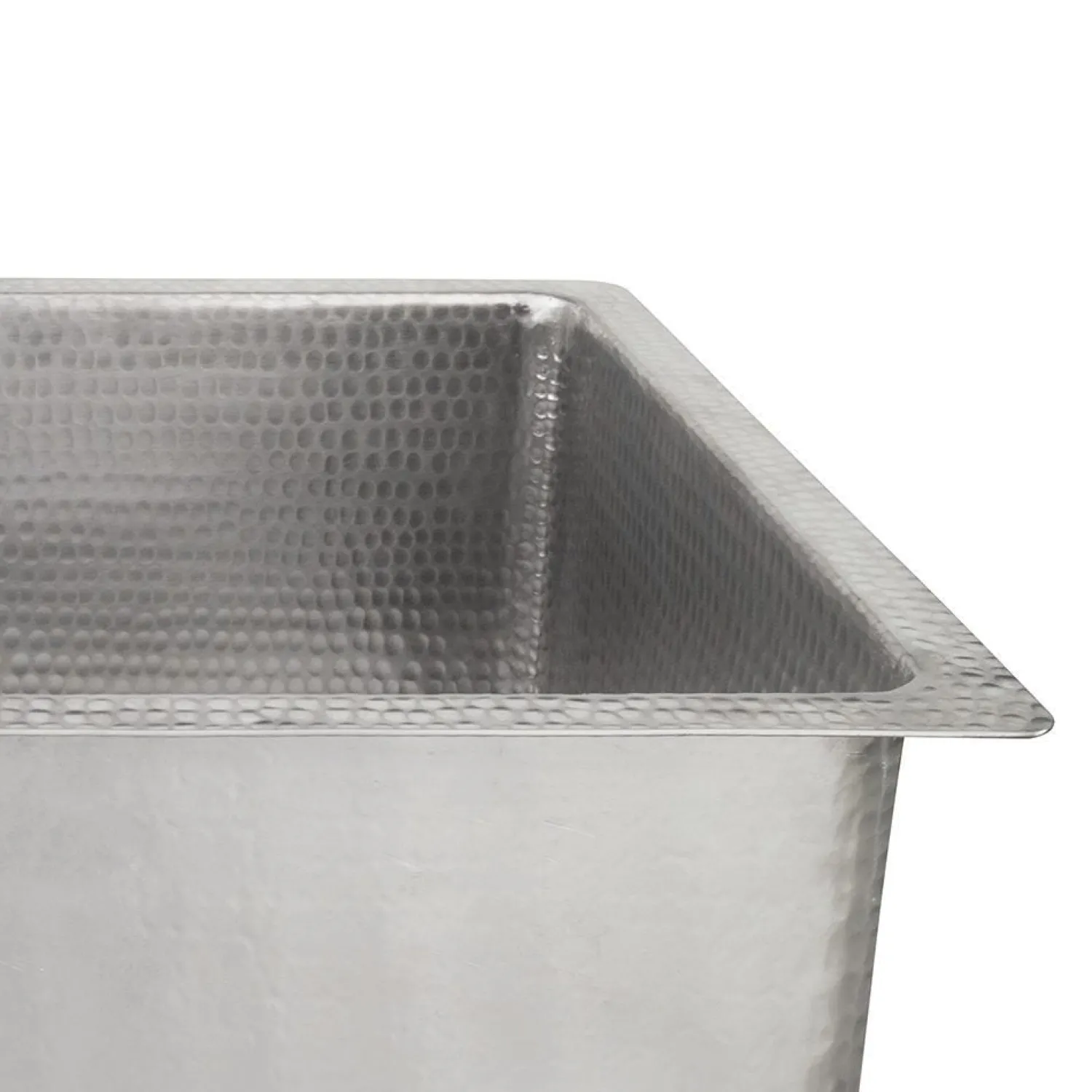 Sale 20" Rectangle Hammered Copper Kitchen/Bar/Prep Single Basin Sink in Nickel Sinks For Tight Spaces|Bar / Prep Sinks