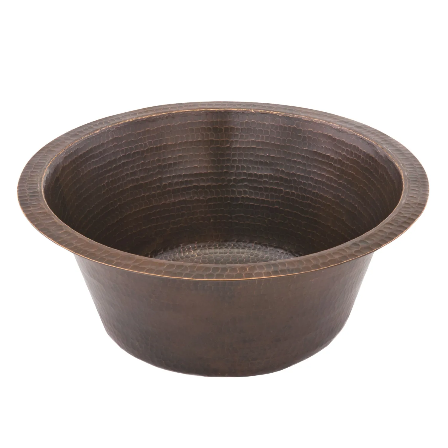 Best 16" Round Hammered Copper Bar Sink with 2" Drain Size Bar / Prep Sinks