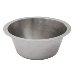 Discount 16" Round Hammered Copper Bar Sink in Nickel with 2" Drain Size Bar / Prep Sinks