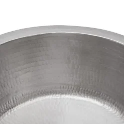 Sale 14" Round Hammered Copper Bar Sink in Nickel with 2" Drain Size Bar / Prep Sinks