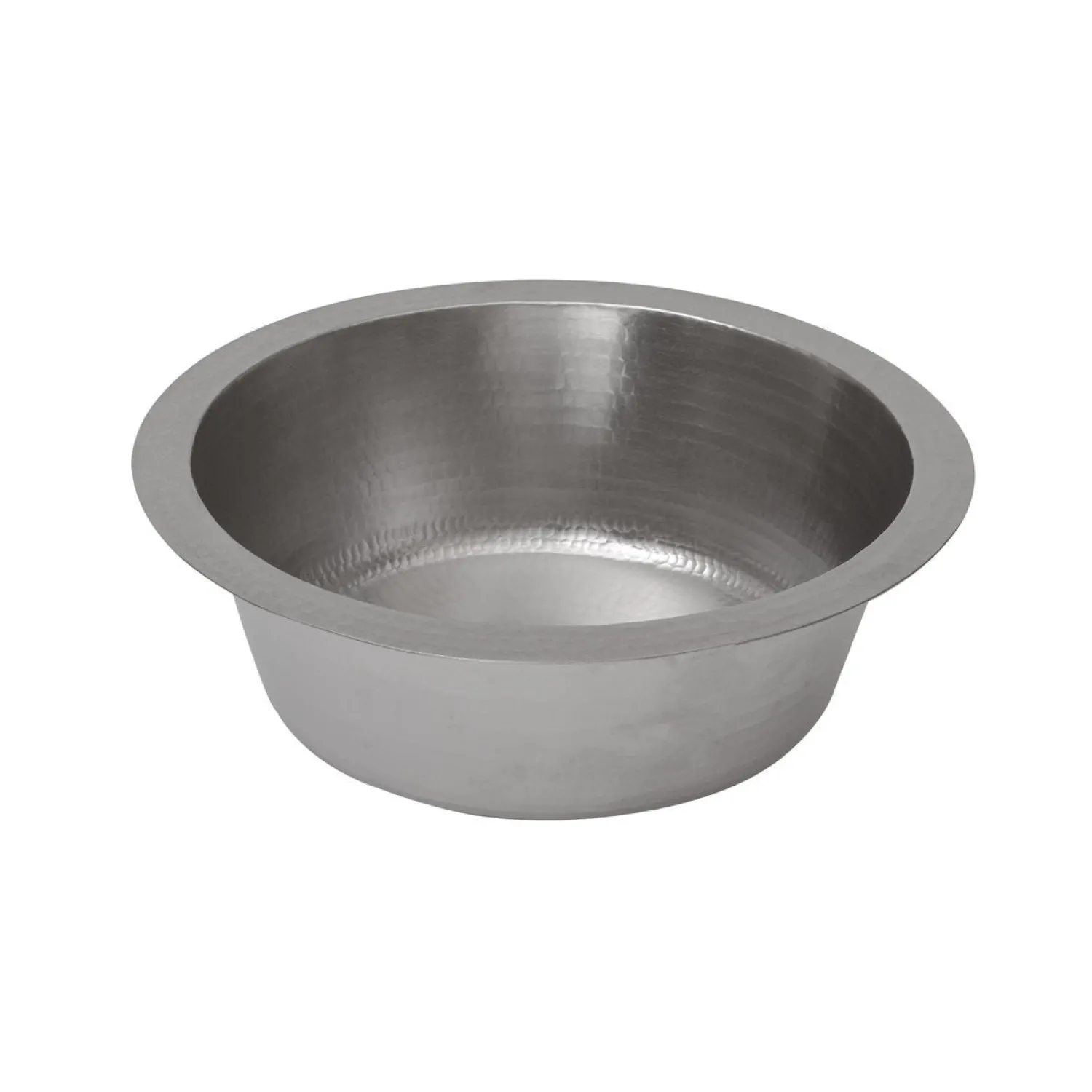 Sale 14" Round Hammered Copper Bar Sink in Nickel with 2" Drain Size Bar / Prep Sinks