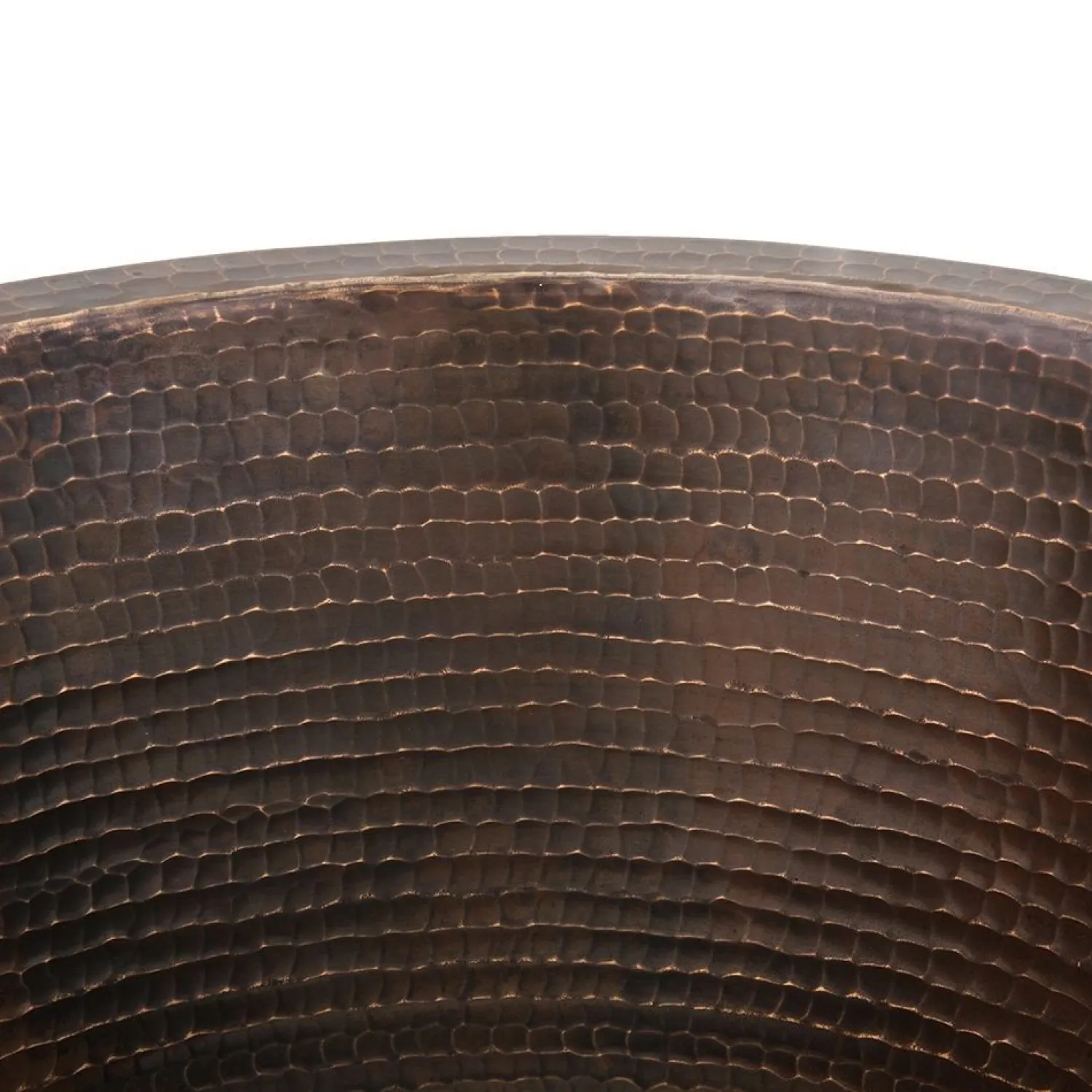 Clearance 16" Round Hammered Copper Prep Sink with 3.5" Drain Size Bar / Prep Sinks