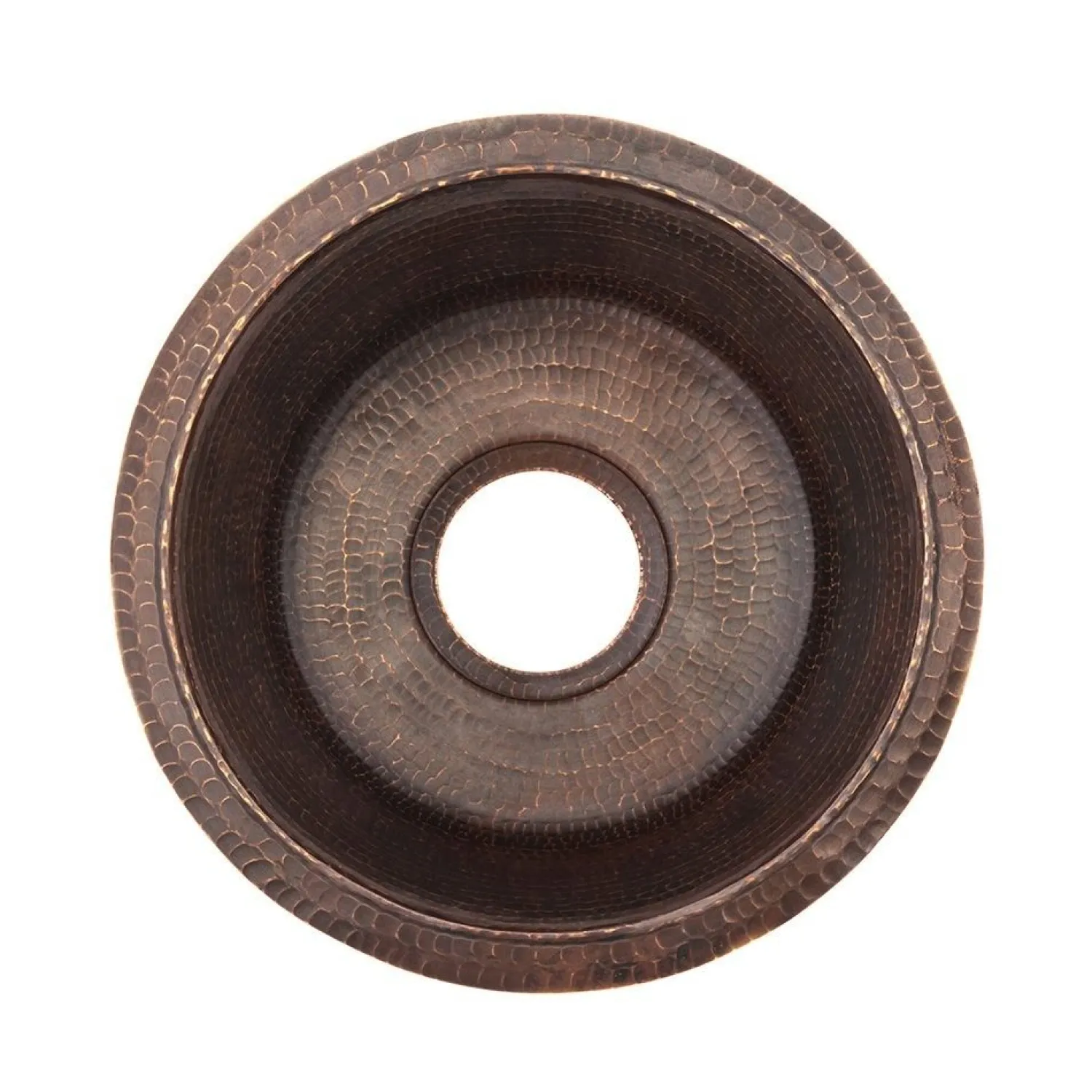 Clearance 16" Round Hammered Copper Prep Sink with 3.5" Drain Size Bar / Prep Sinks
