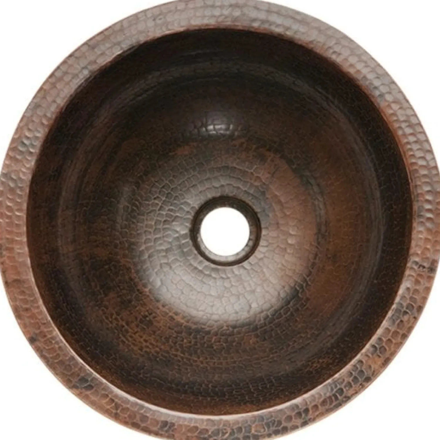 Hot 14" Round Under Counter Hammered Copper Sink Undermount