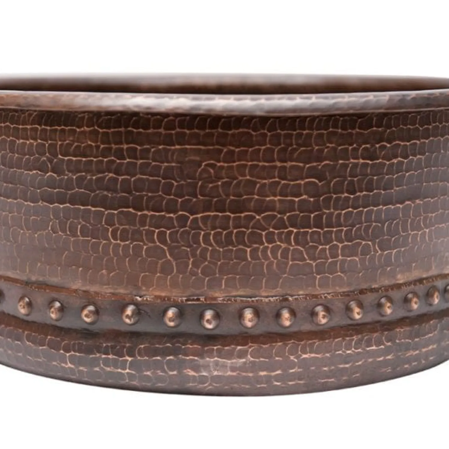 Sale 15" Round Vessel Tub Hammered Copper Sink Above Counter / Vessel Sinks