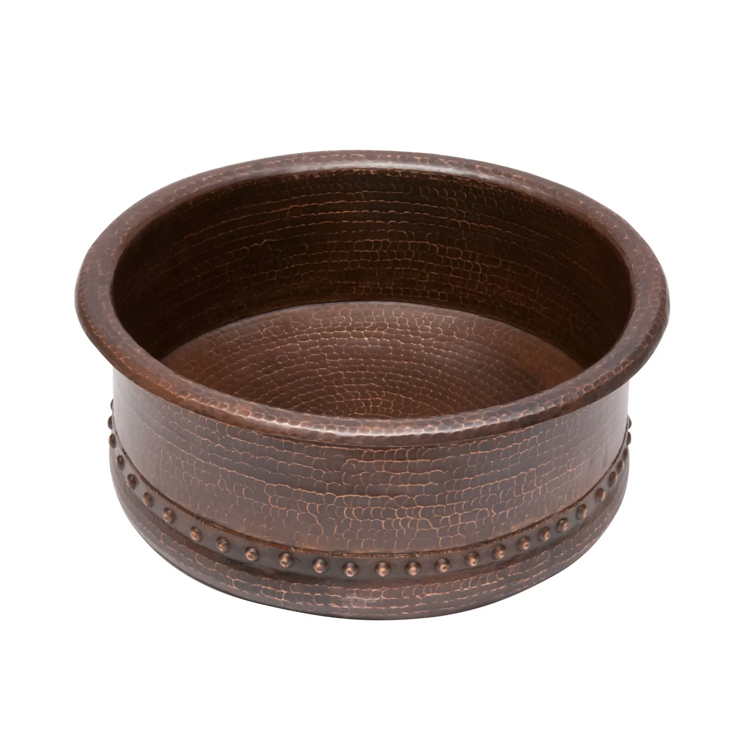 Sale 15" Round Vessel Tub Hammered Copper Sink Above Counter / Vessel Sinks