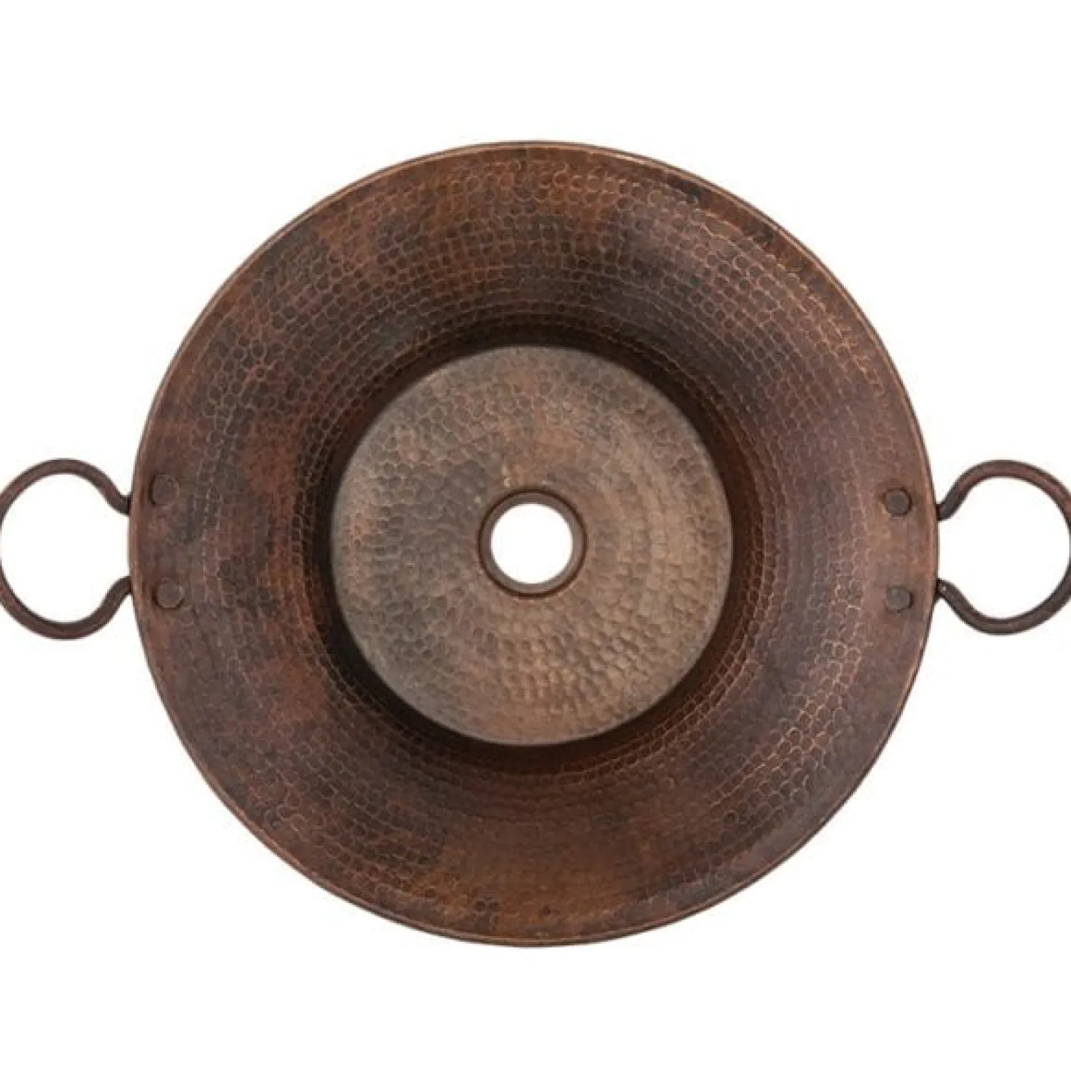 Online 16" Round Miners Pan Vessel Hammered Copper Sink Above Counter / Vessel Sinks