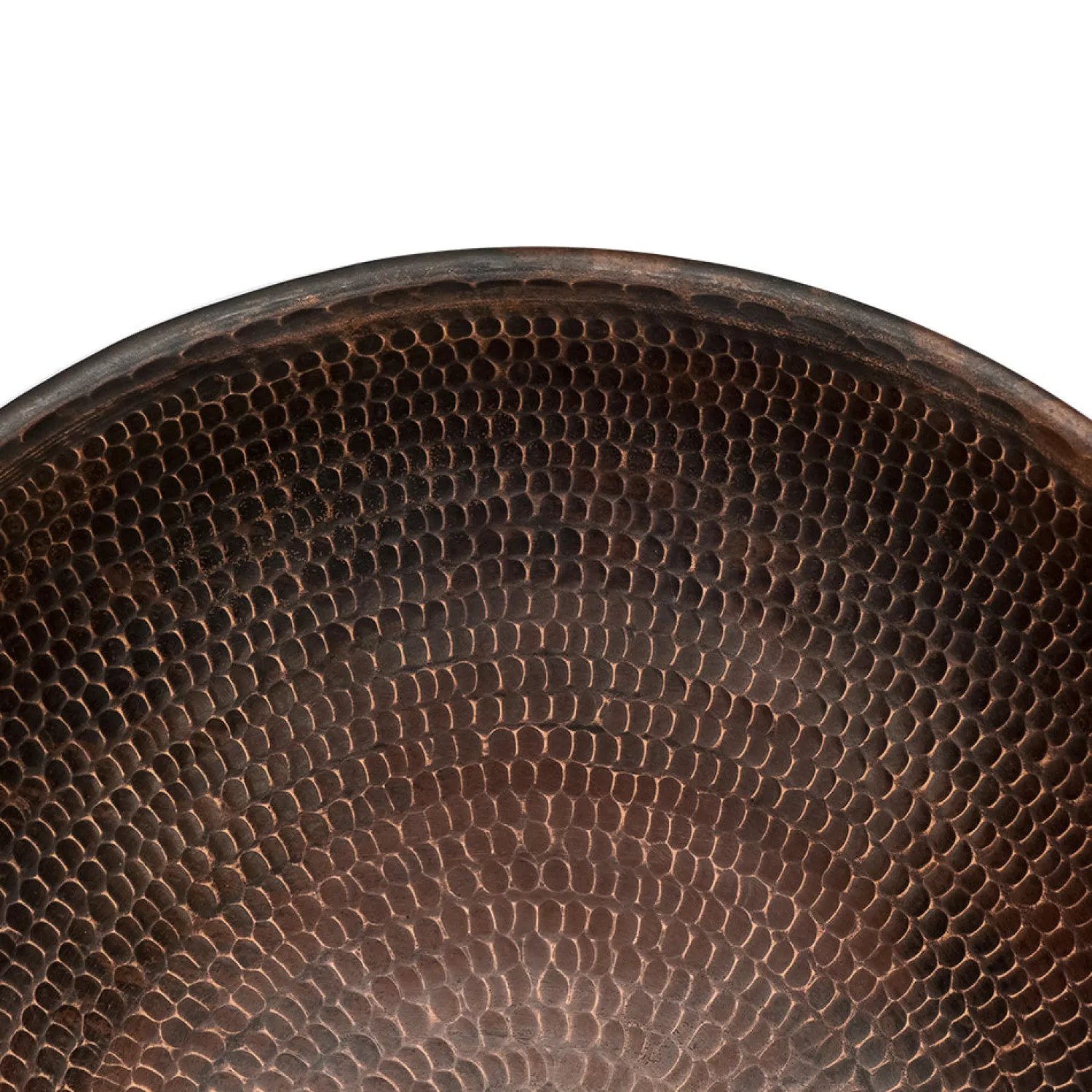 Outlet 15" Round Wired Rim Vessel Hammered Copper Sink Above Counter / Vessel Sinks