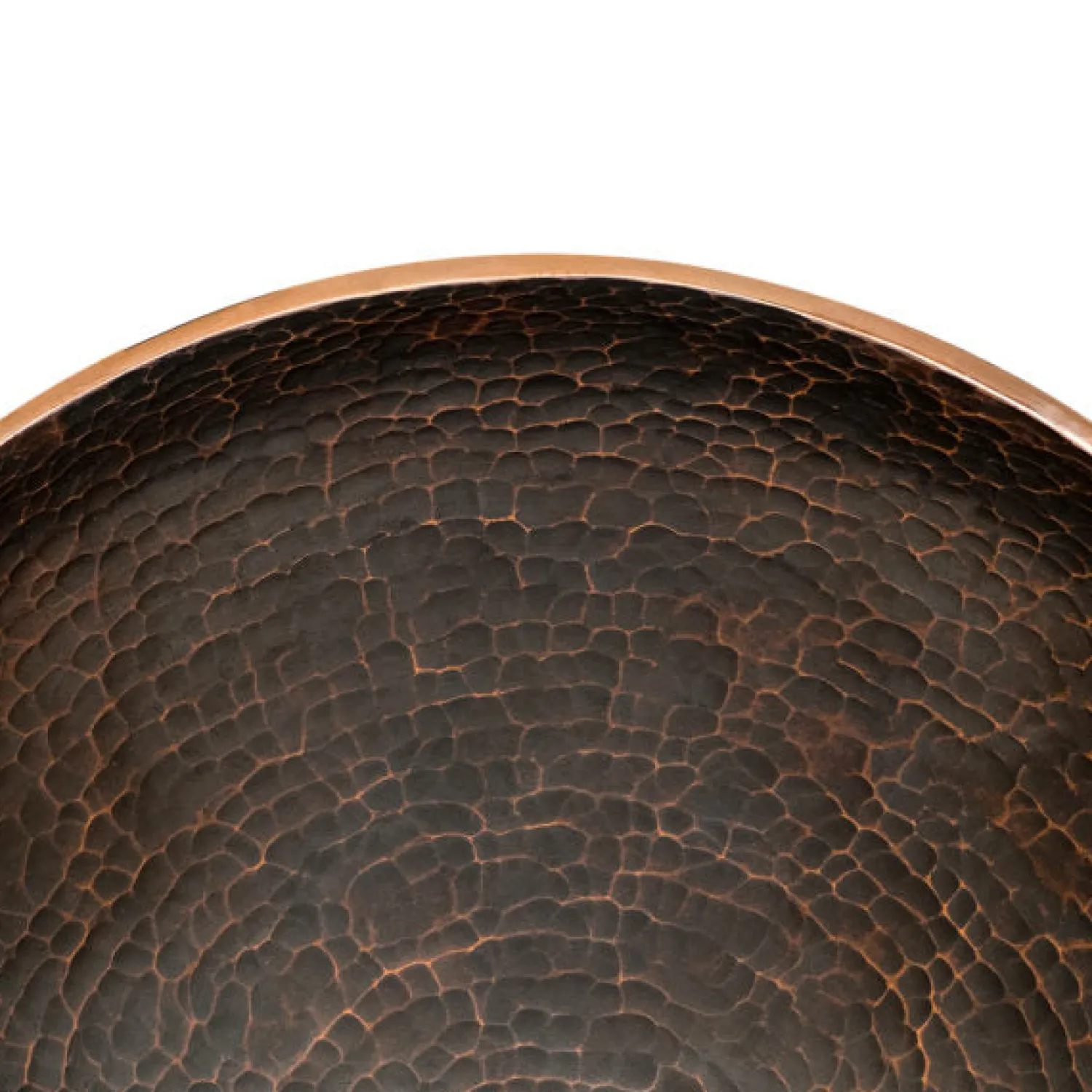 New Round Hand Forged Old World Copper Vessel Sink Above Counter / Vessel Sinks