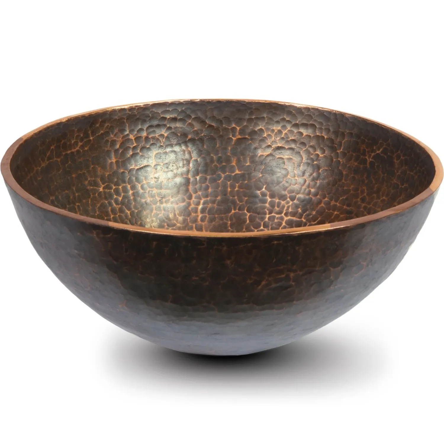Outlet 13" Round Hand Forged Old World Copper Vessel Sink Above Counter / Vessel Sinks