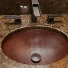 Small Oval Under Counter Hammered Copper Sink Undermount