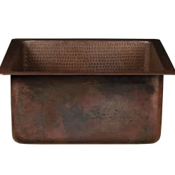 Hot 16" Square Hammered Copper Bar/Prep Sink with 3.5" Drain Opening Bar / Prep Sinks