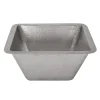 Best 15" Square Hammered Copper Bar/Prep Sink in Nickel with 3.5" Drain Size Bar / Prep Sinks