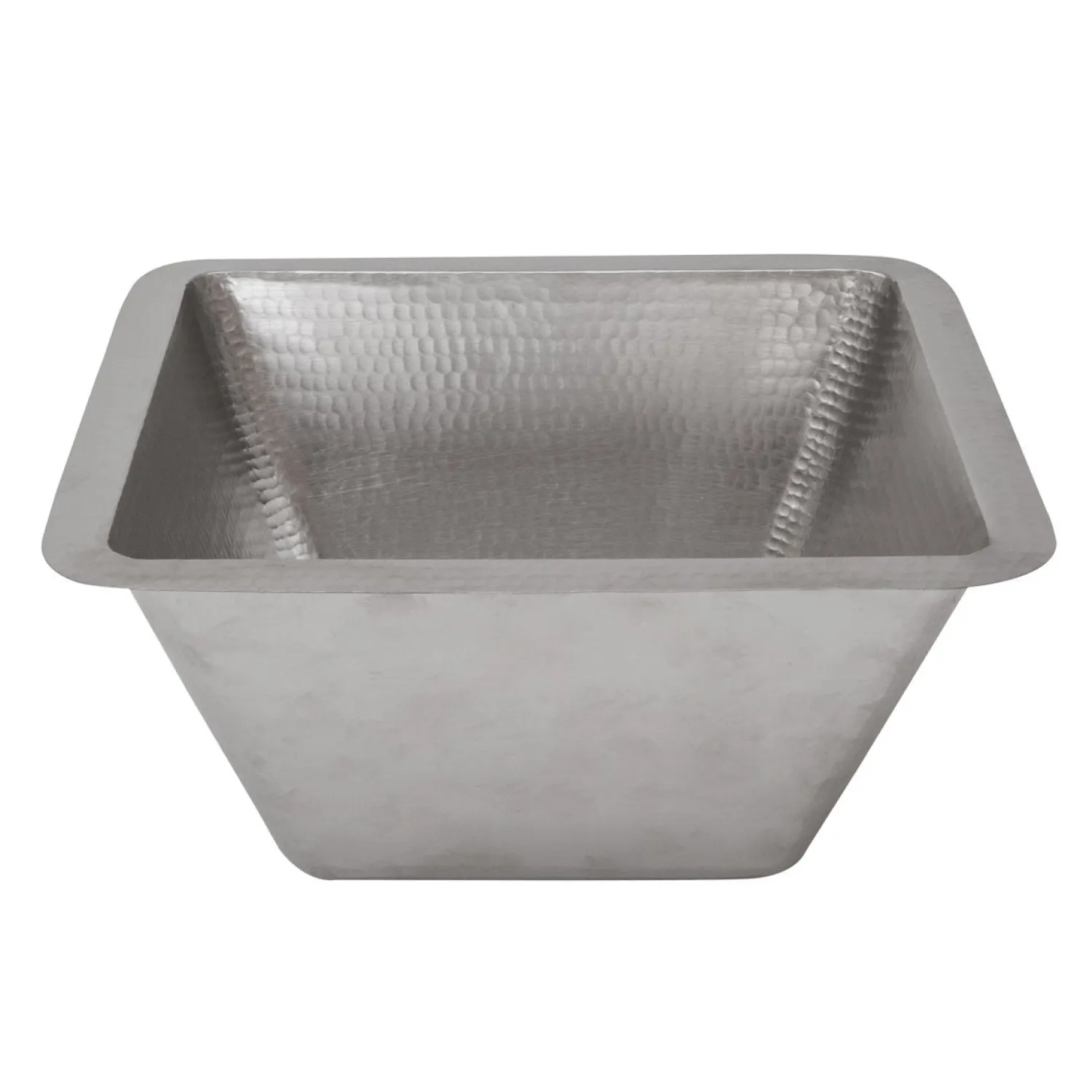 Best 15" Square Hammered Copper Bar/Prep Sink in Nickel with 3.5" Drain Size Bar / Prep Sinks