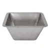New 15" Square Hammered Copper Bar/Prep Sink in Nickel with 2" Drain Size Bar / Prep Sinks
