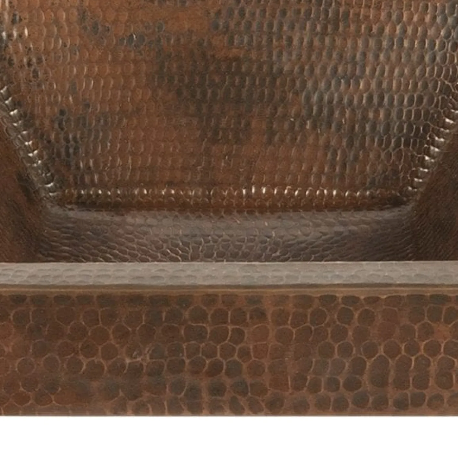 Online 15" Square Skirted Vessel Hammered Copper Sink Semi-Recessed Sinks|Above Counter / Vessel Sinks