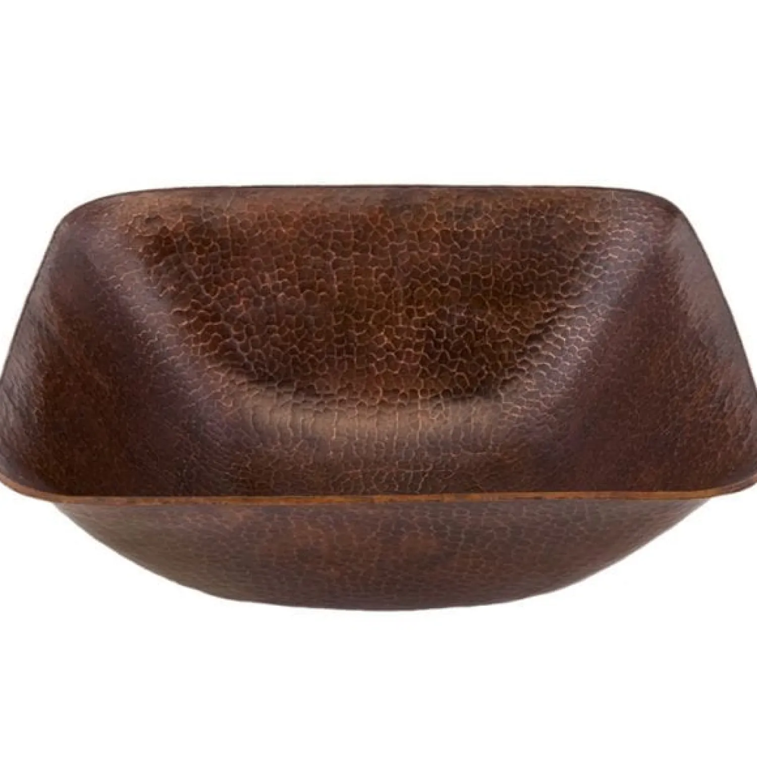 Best 14" Square Vessel Hammered Copper Sink Above Counter / Vessel Sinks