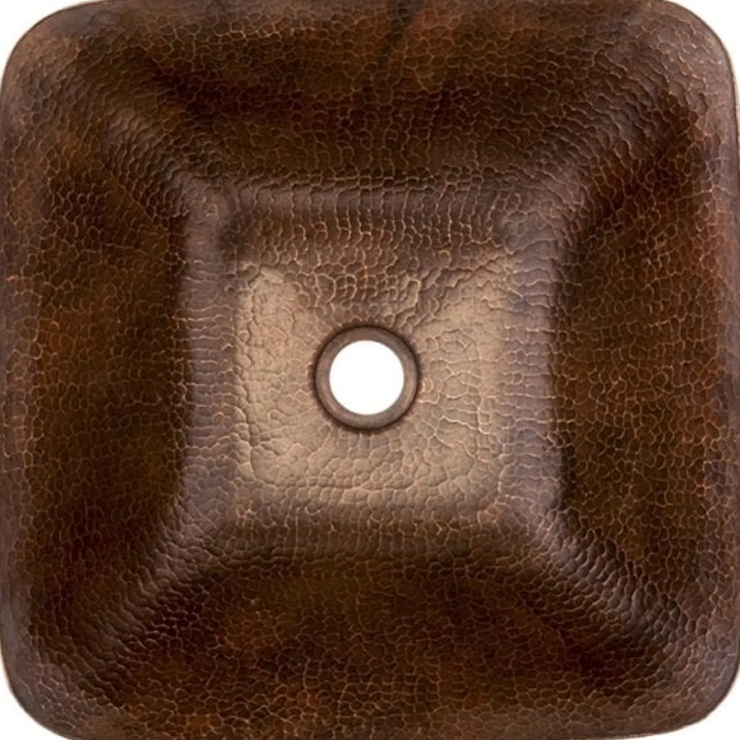 Best 14" Square Vessel Hammered Copper Sink Above Counter / Vessel Sinks